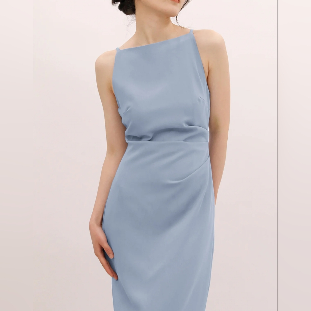 NWT ruched blue dress